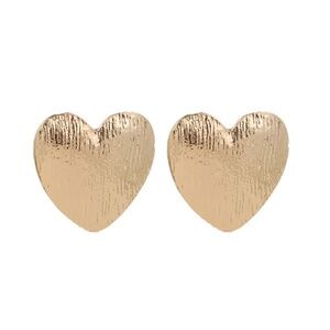 *EILEEN* Gold Heart Design Fashion Stud Earrings